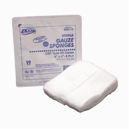 Dukal Dukal Type VII Gauze 8 x 4 Sterile Sponge - 12 Ply 10, 800PK 421-10